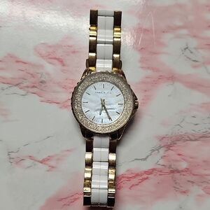 Anne Klein Gold and White Women's Watch